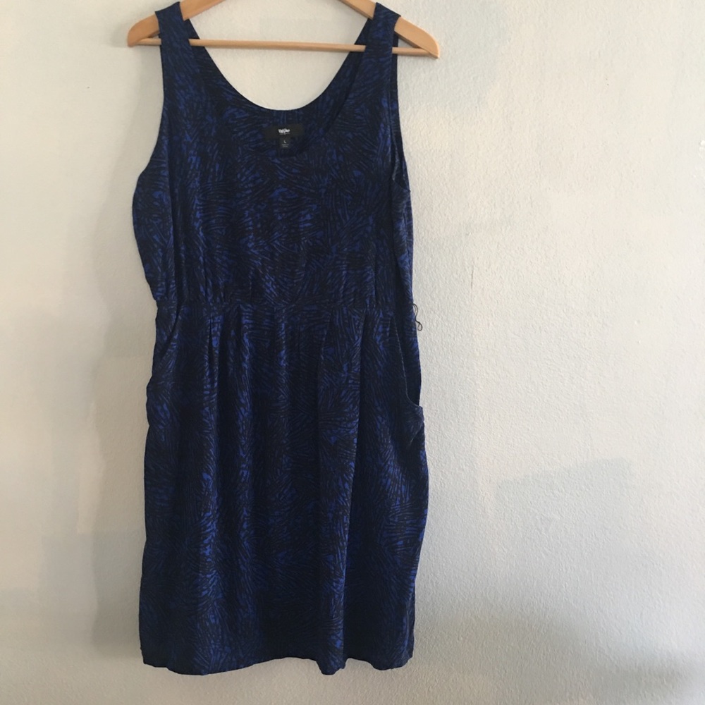 Mossimo Navy Blue & Black Print Dress